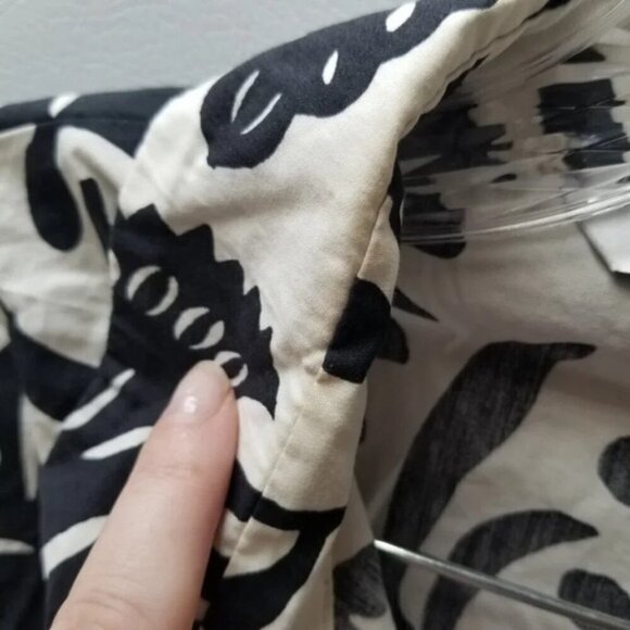 Zara Floral Printed Black White Kimono Belt Dress L - Picture 8 of 15